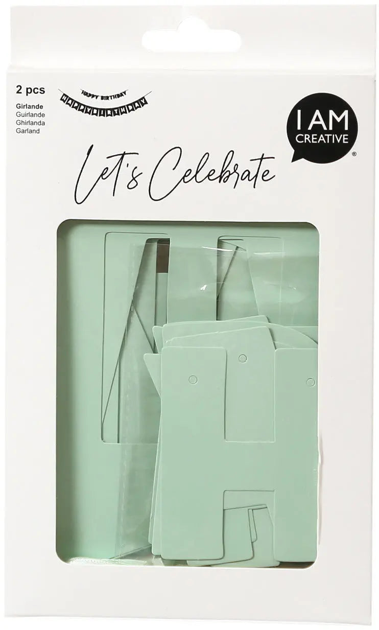 I AM CREATIVE Girlande, Birthday,mint,230cm 6010.963 2 Stück Idealshop