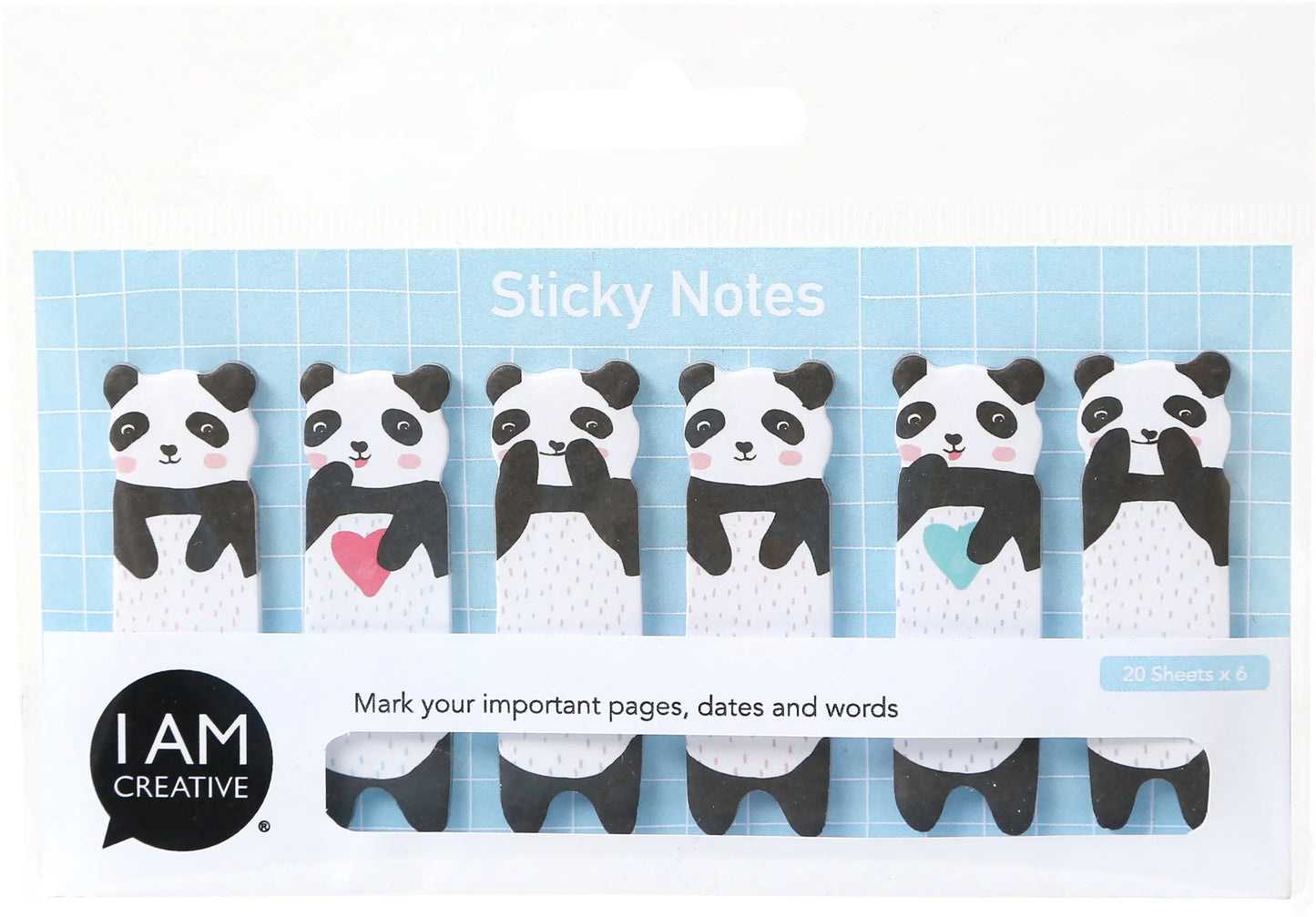 I AM CREATIVE Haftnotizen 4086.74 Panda 6x20 Blatt Idealshop