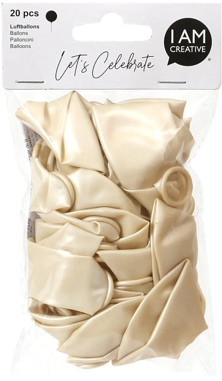 I AM CREATIVE Luftballons,creme,metallic 6010.72 20 Stück Idealshop