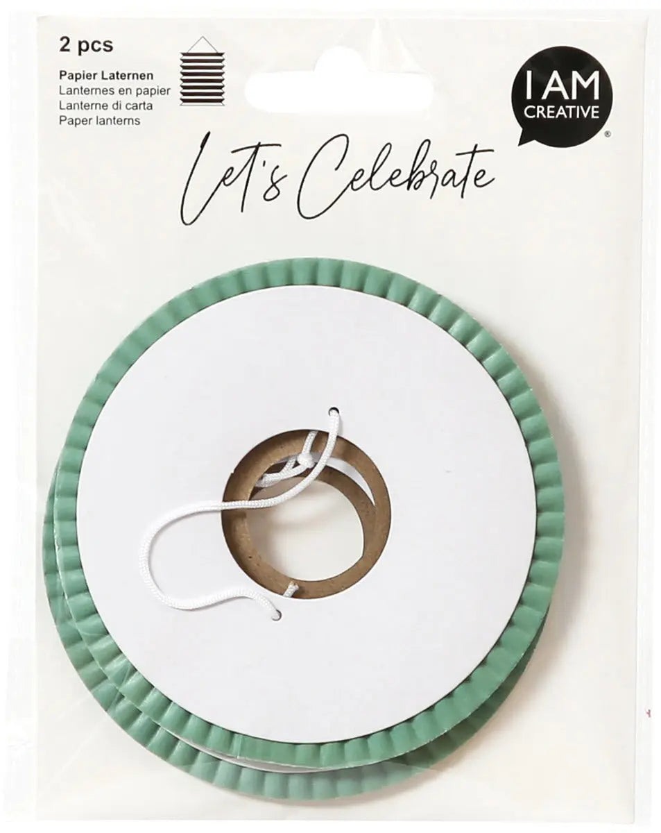 I AM CREATIVE Papier Laterne, mint, 10cm 6010.969 2 Stück Idealshop
