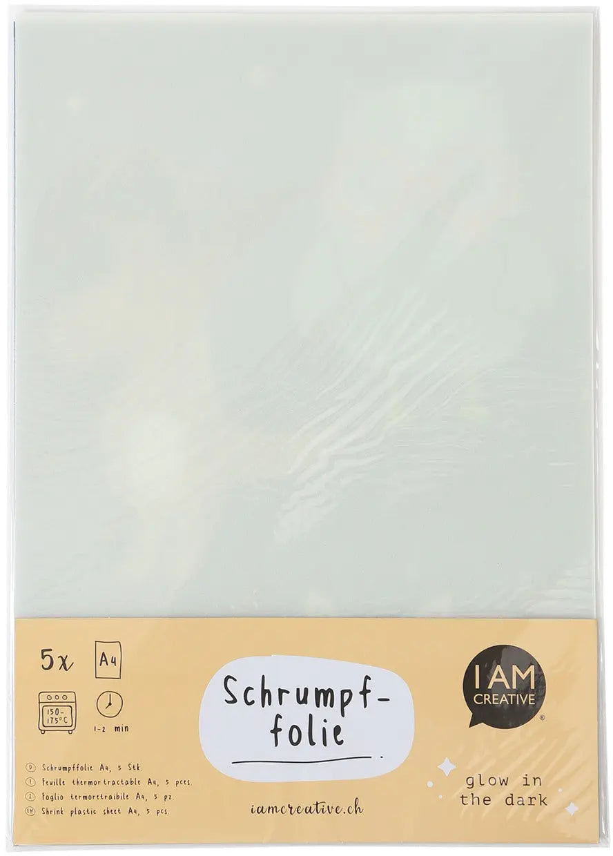 I AM CREATIVE Shrinkfolie A4 4010.49 glow in the dark, 5 Blatt Idealshop