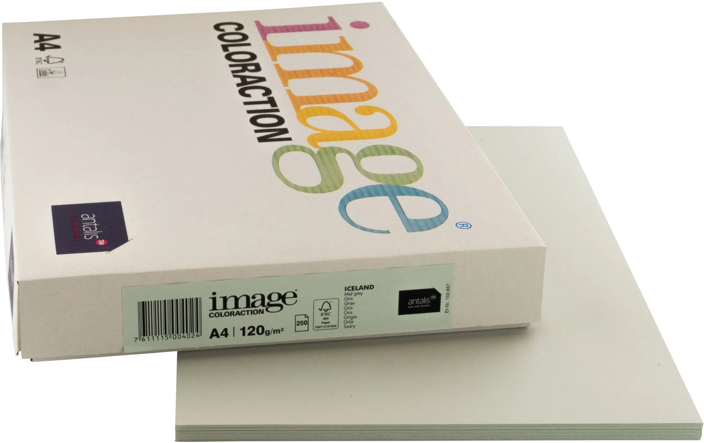 IMAGE COLORACTION Kopierpapier Iceland A4 291273 120g, grau 250 Blatt Idealshop