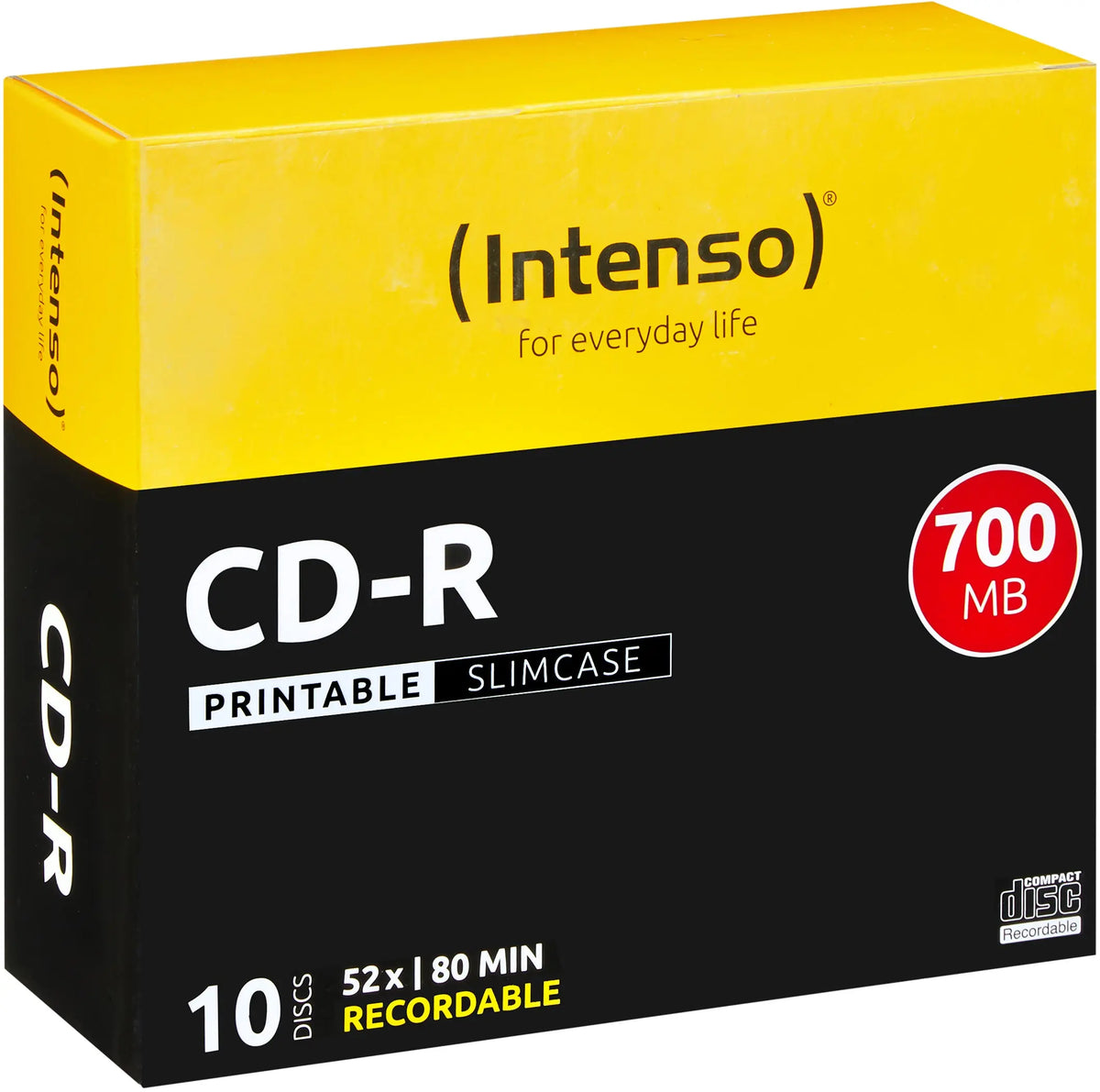 INTENSO CD-R Slim 80MIN/700MB 1801622 52x Printable 10 Pcs Idealshop