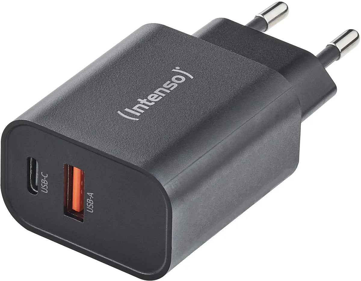 INTENSO Power Adapter W30AC Charger 7803010 30W, USB-A & USB-C black Idealshop