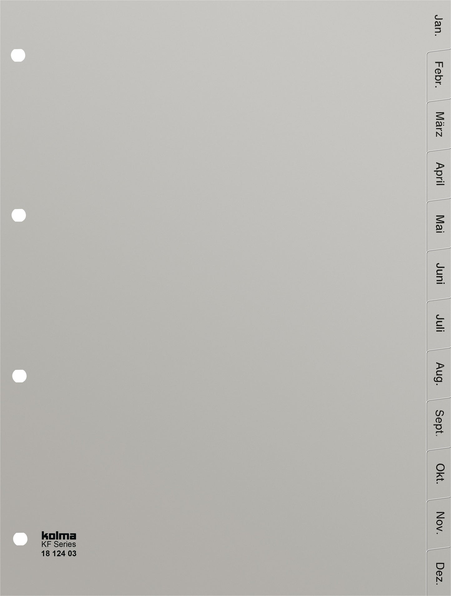 KOLMA Register KolmaFlex A4 18.124.03 grau Jan-Dez DE Idealshop