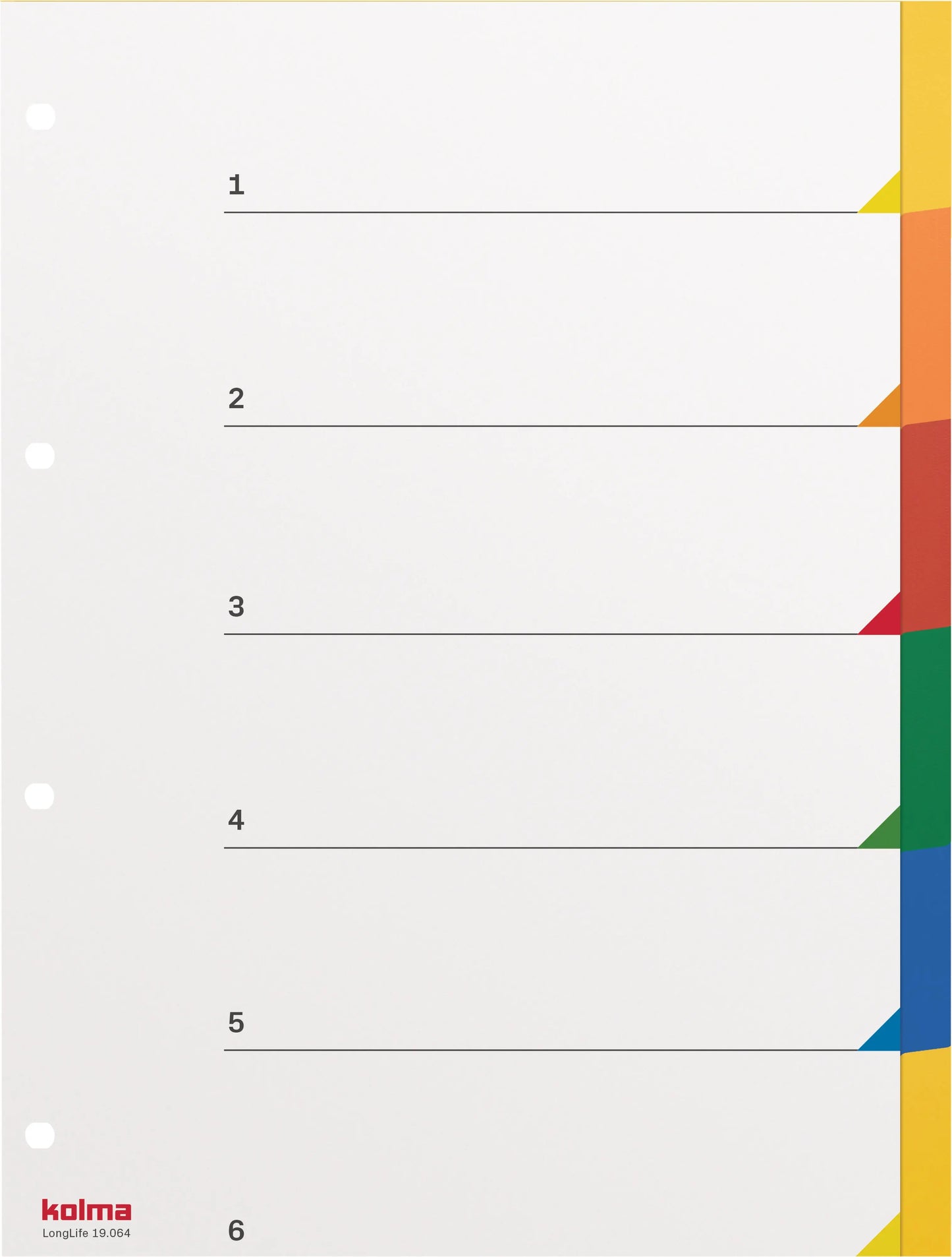 KOLMA Register LongLife A4 19.064.20 mehrfarbig 6-teilig Idealshop