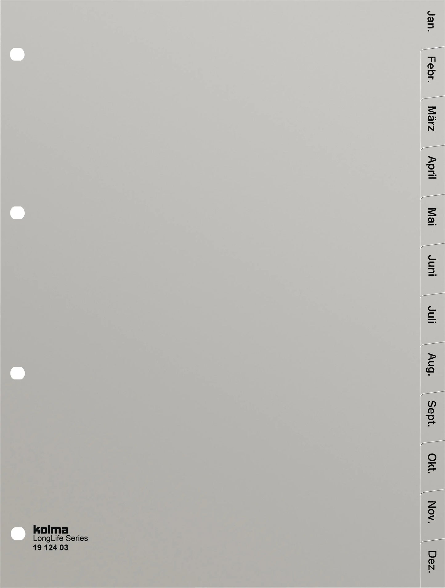 KOLMA Register LongLife A4 19.124.03 grau Jan-Dez DE Idealshop