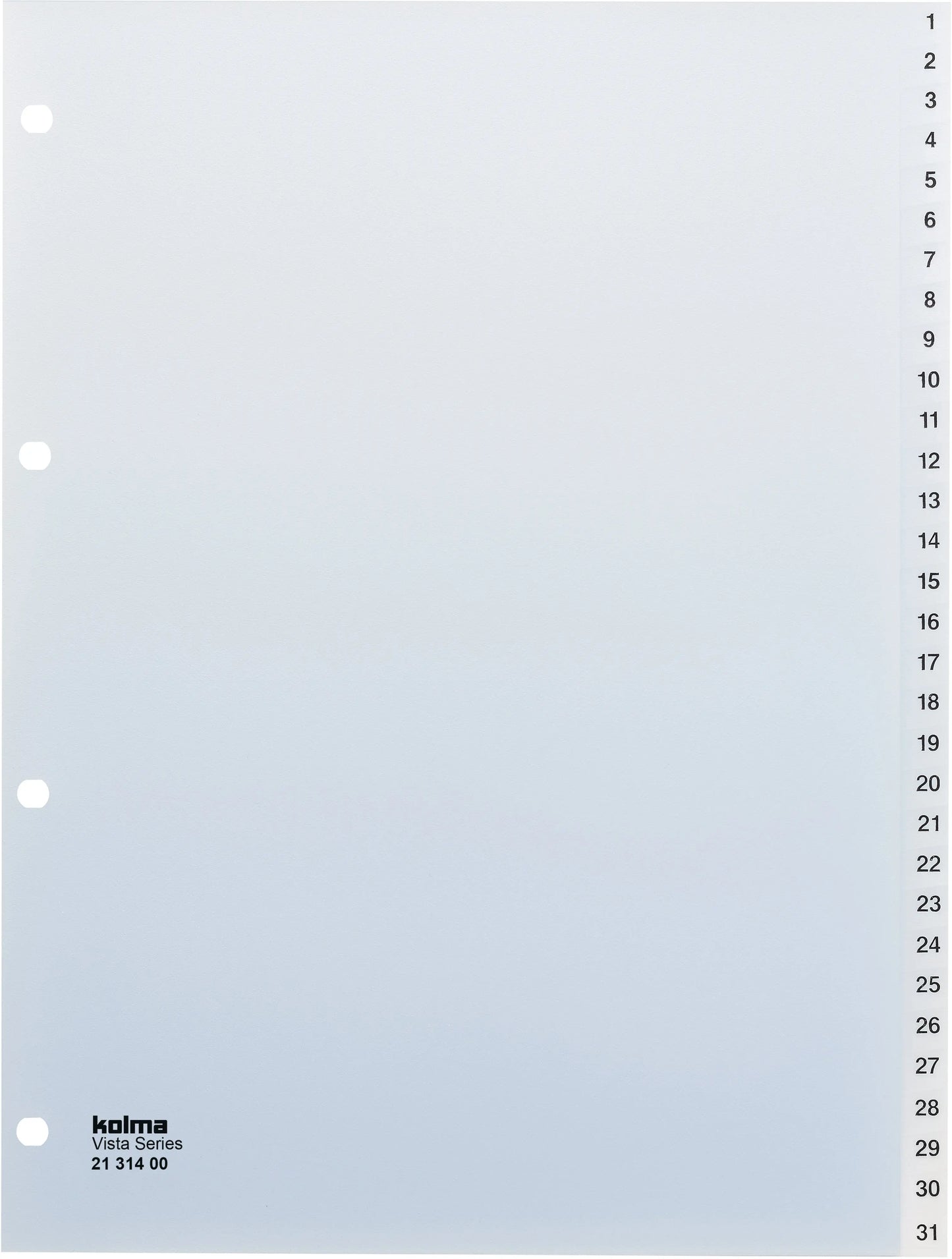 KOLMA Register Vista A4 21.314.00 transparent 1-31 Idealshop