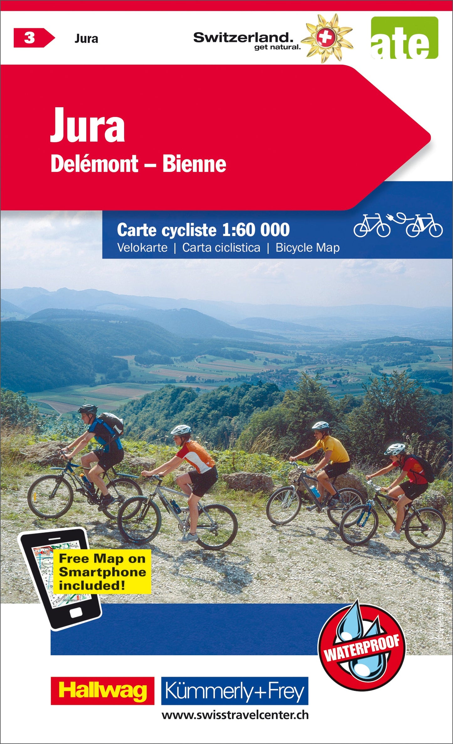 KÜMMERLY+FREY Velokarte 325902403 Jura-Delsberg-Biel 1:60'000 Idealshop
