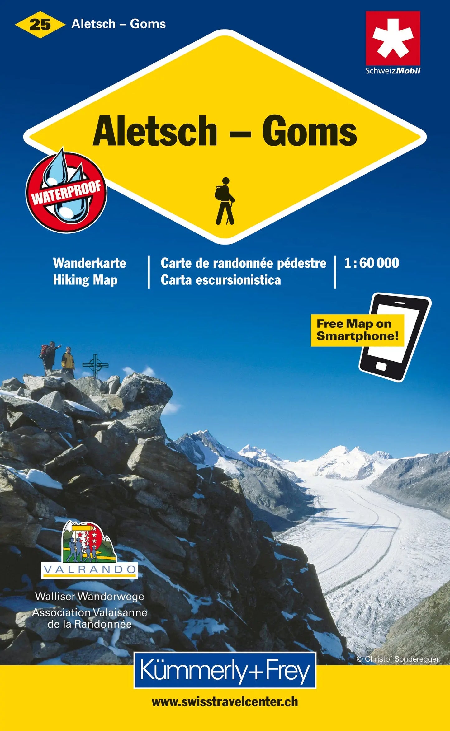 KÜMMERLY+FREY Wanderkarte 325902225 Aletsch-Goms 1:60'000 Idealshop