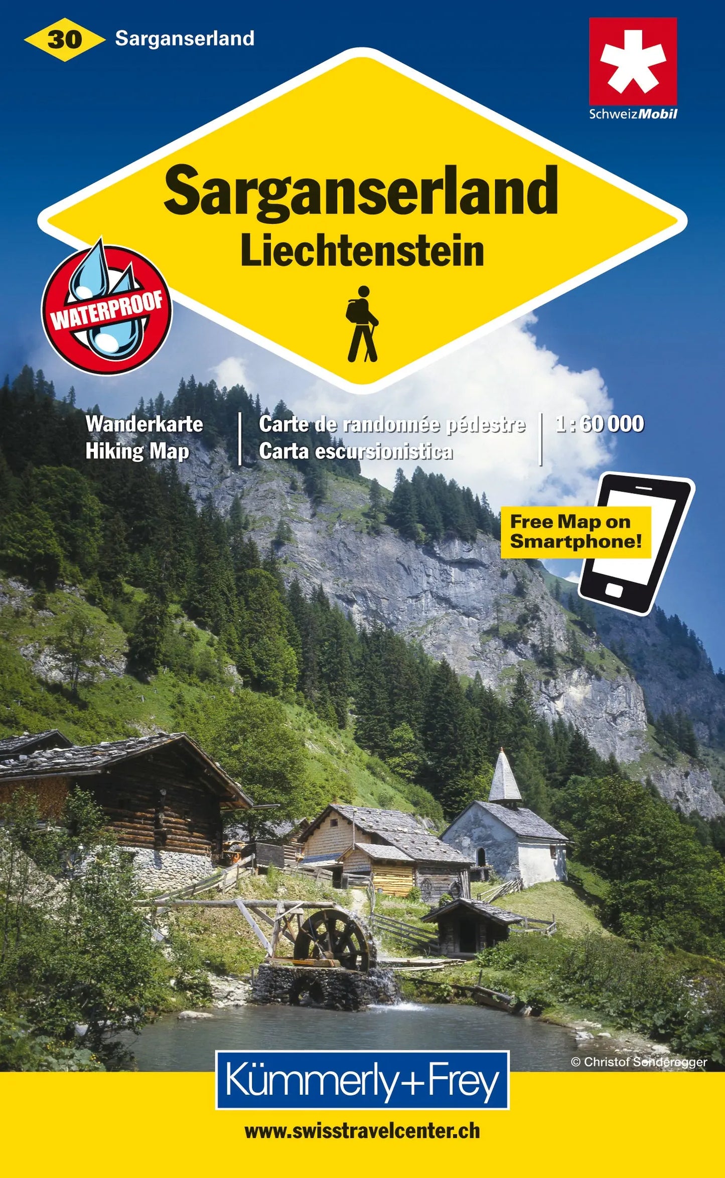 KÜMMERLY+FREY Wanderkarte 325902230 Sarganserland-FL 1:60'000 Idealshop
