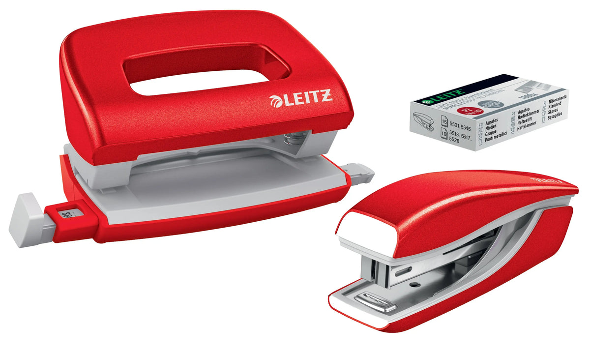 LEITZ Locher/Hefter NeXXt WOW 5561 5561-20-26 rot, Bundle 10 Blatt Idealshop