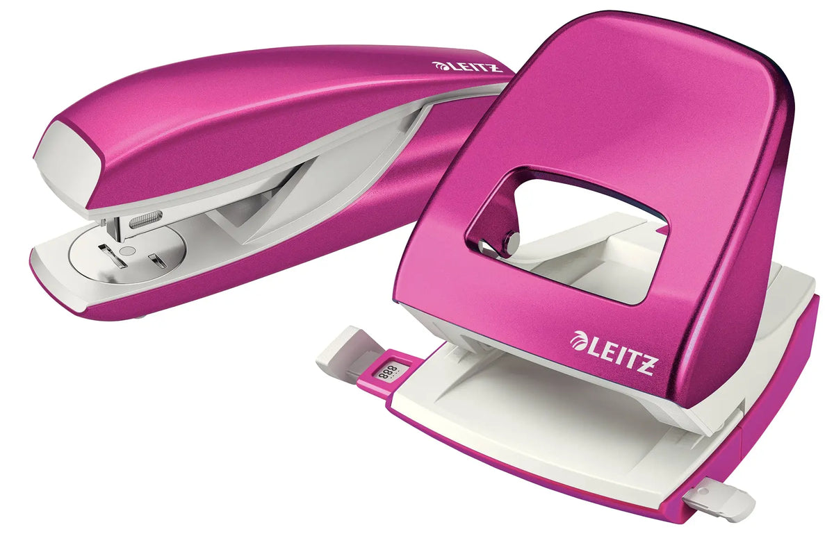 LEITZ Locher/Hefter WOW 5095 5095-10-23 pink, Bundle 30 Blatt Idealshop