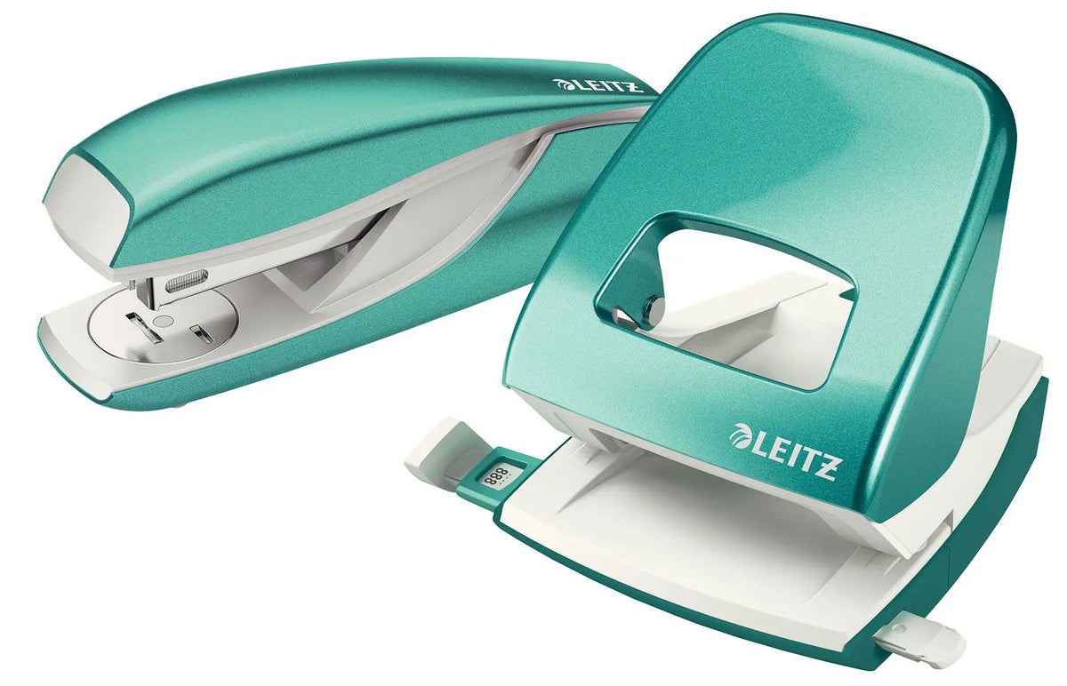 LEITZ Locher/Hefter WOW 5095 5095-10-51 eisblau, Bundle 30 Blatt Idealshop