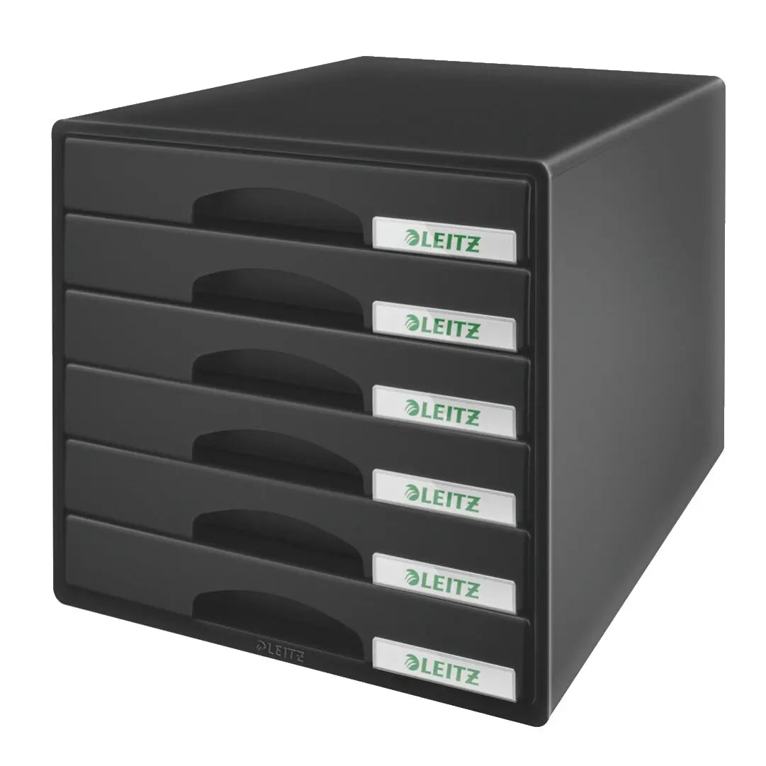 LEITZ Schubladenbox Plus schwarz 52120095 6 Fächer Idealshop