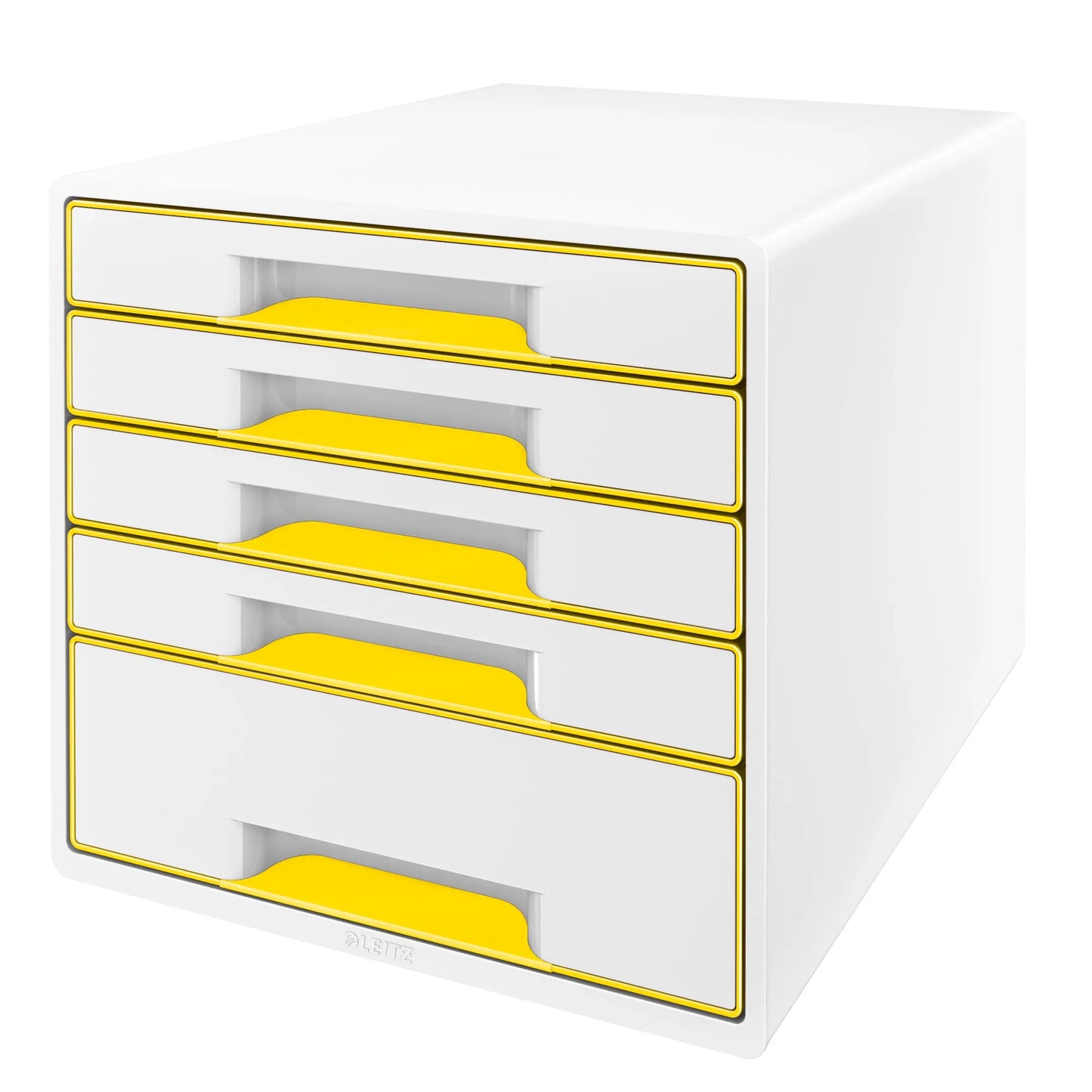 LEITZ Schubladenbox WOW Cube A4 5214-20-16 weiss/gelb, 5 Schubladen Idealshop