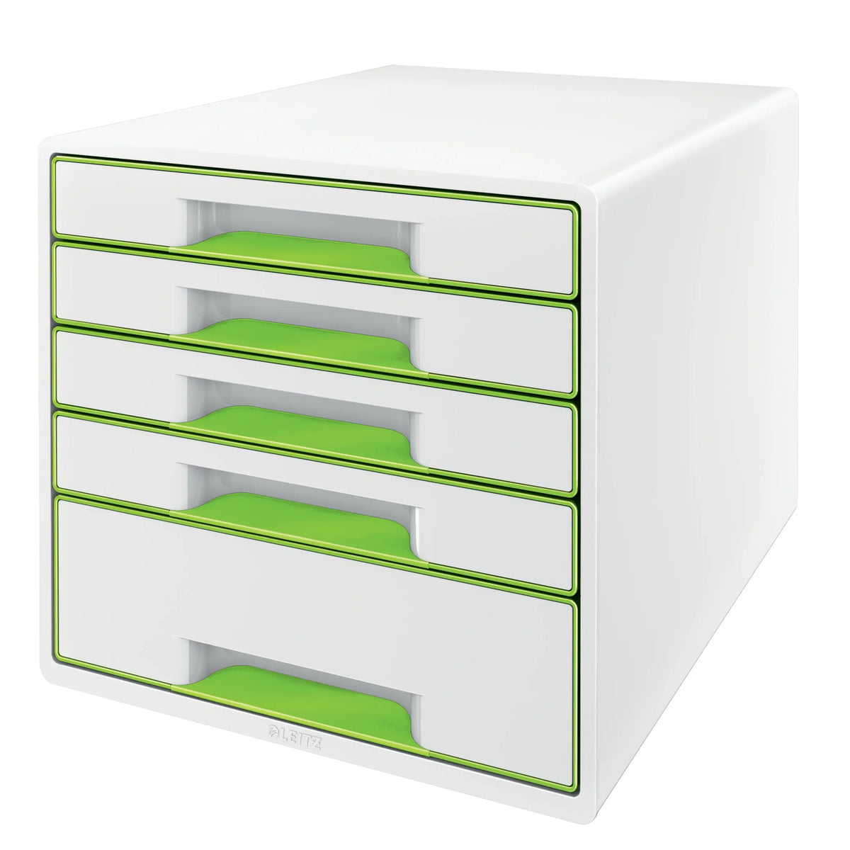 LEITZ Schubladenbox WOW Cube A4 5214-20-54 weiss/grün, 5 Schubladen Idealshop
