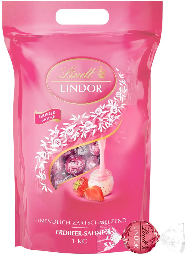 LINDT Lindor Kugeln 801513 Erdbeere & Rahm 1000g Idealshop