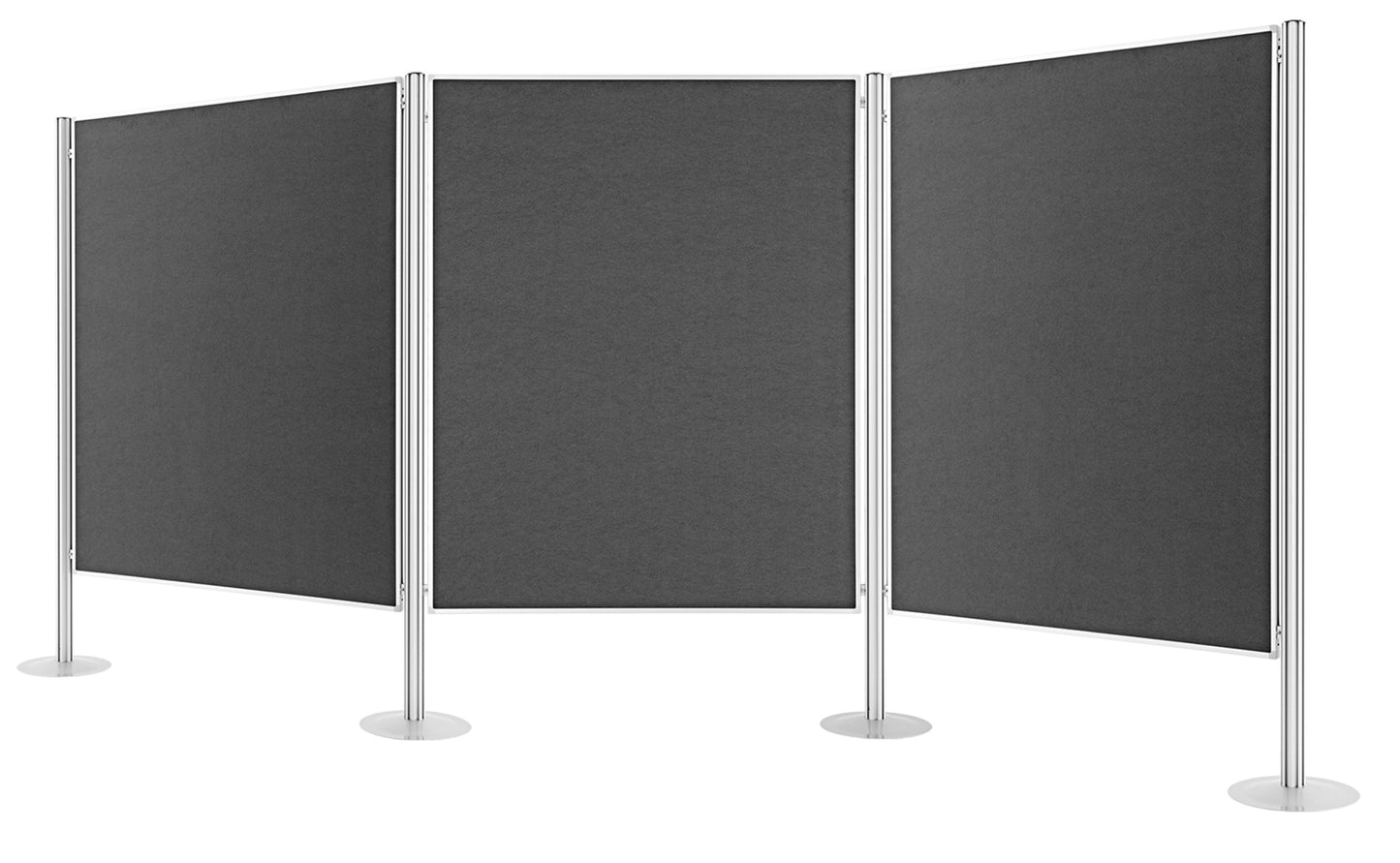 MAGNETOPLAN Präsentationswand 3-teilig 1101003 Filz grau 3905x1800mm Idealshop
