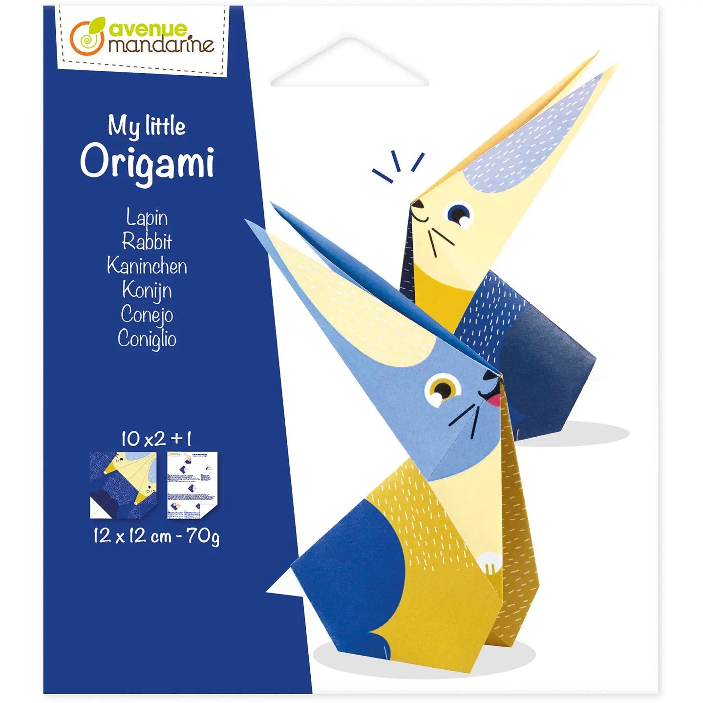 MANDARINE Origamipapier 12x12cm OR507C Mon petit Kaninchen 20 Blatt Idealshop