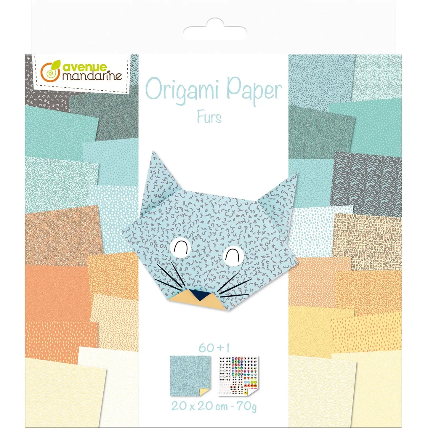 MANDARINE Origamipapier 20x20cm OR513C Fell 70g 60 Blatt Idealshop