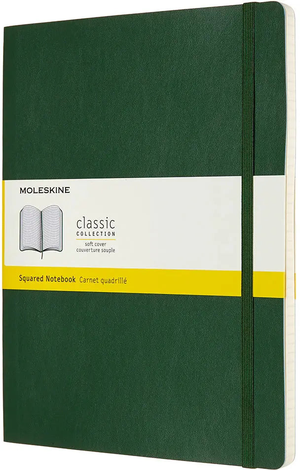 MOLESKINE Notizbuch XL SC 25x19cm 600073 kariert, myrtengrün, 192 S. Idealshop