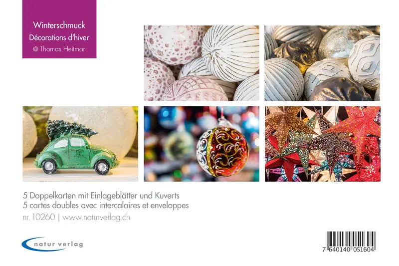 NATUR VERLAG Weihnachtskarten Winter 10260N Doppelkarte, B6 6 Stück Idealshop