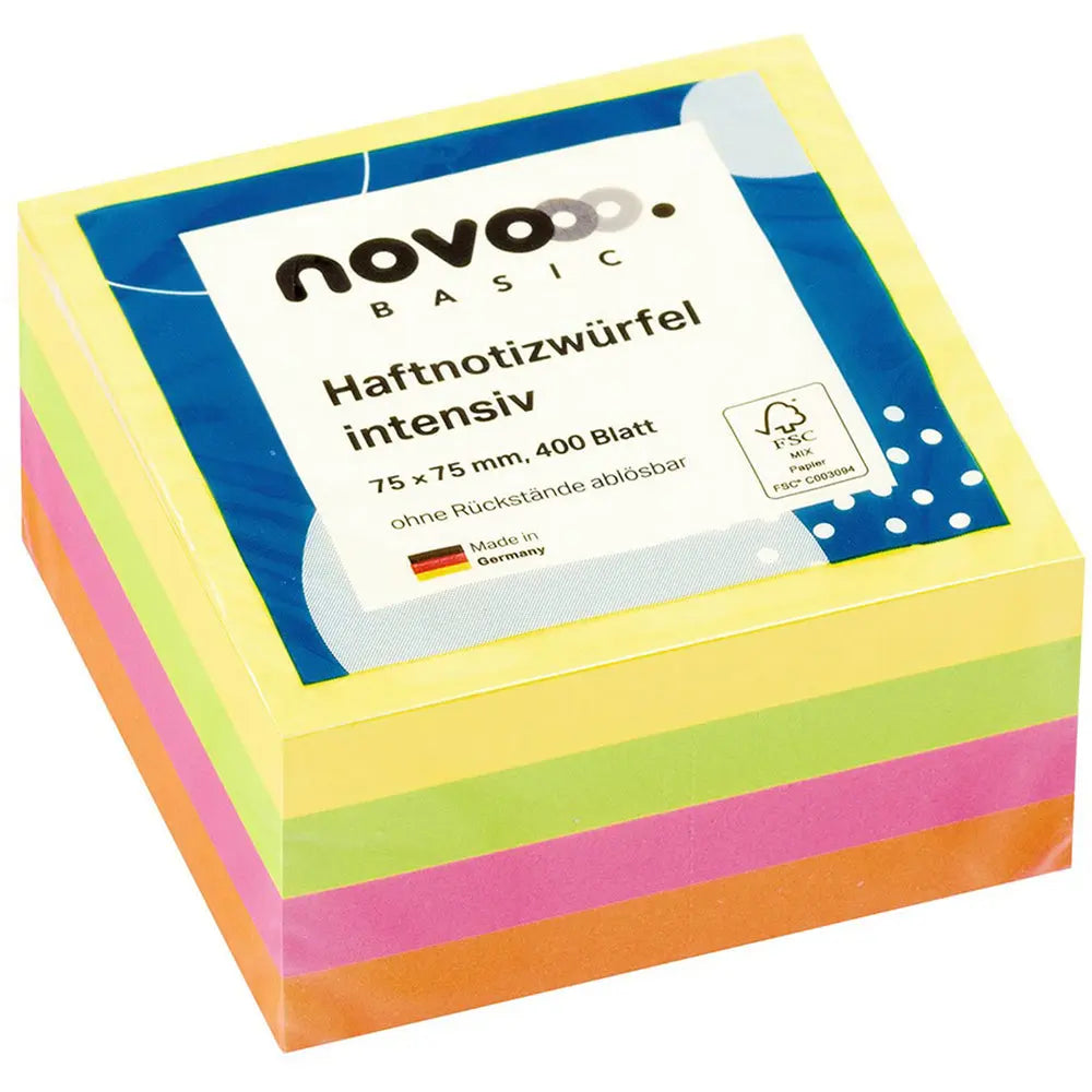 NOVOOO Haftnotizen intensiv 75x75mm 311719 assortiert 4x100 Blatt Idealshop