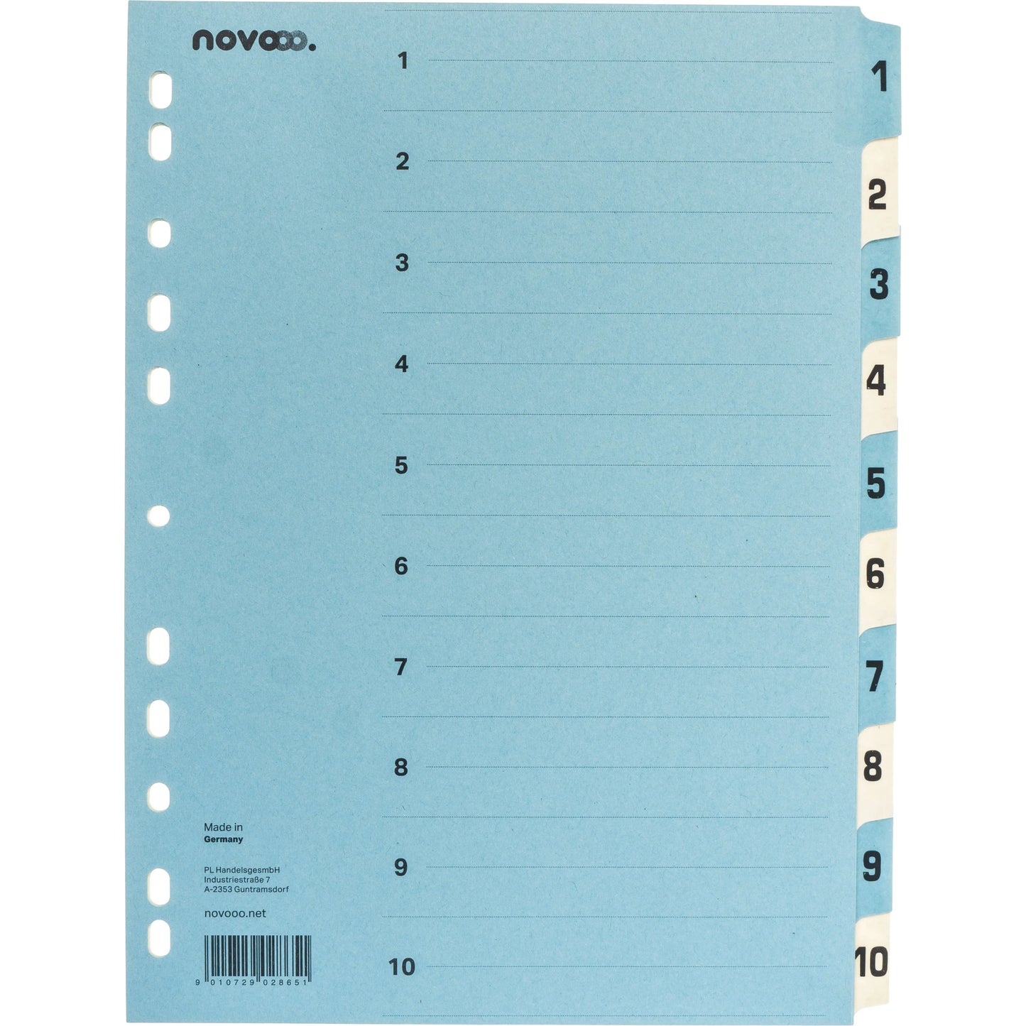 NOVOOO Kartonregister A4 40545 blau/beige 1-10 Idealshop