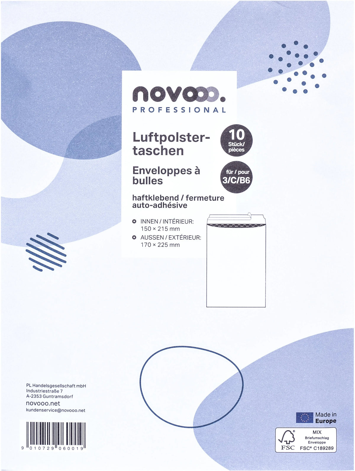 NOVOOO Luftpolstertasche Gr.3 E-1712135 weiss, 170x225mm 10 Stück Idealshop