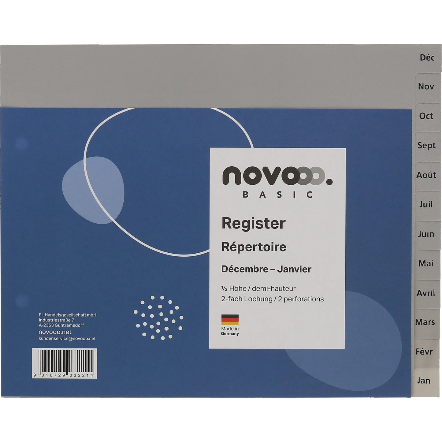 NOVOOO Register PP 1/2 Höhe 40975 grau Déc-Jan FR Idealshop