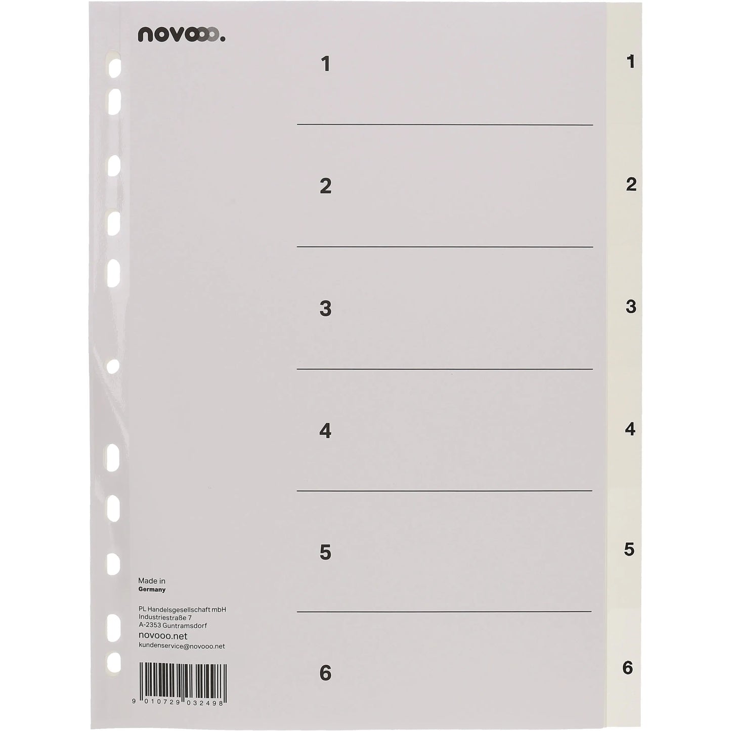 NOVOOO Register PP A4 40996 weiss 1-6 Idealshop