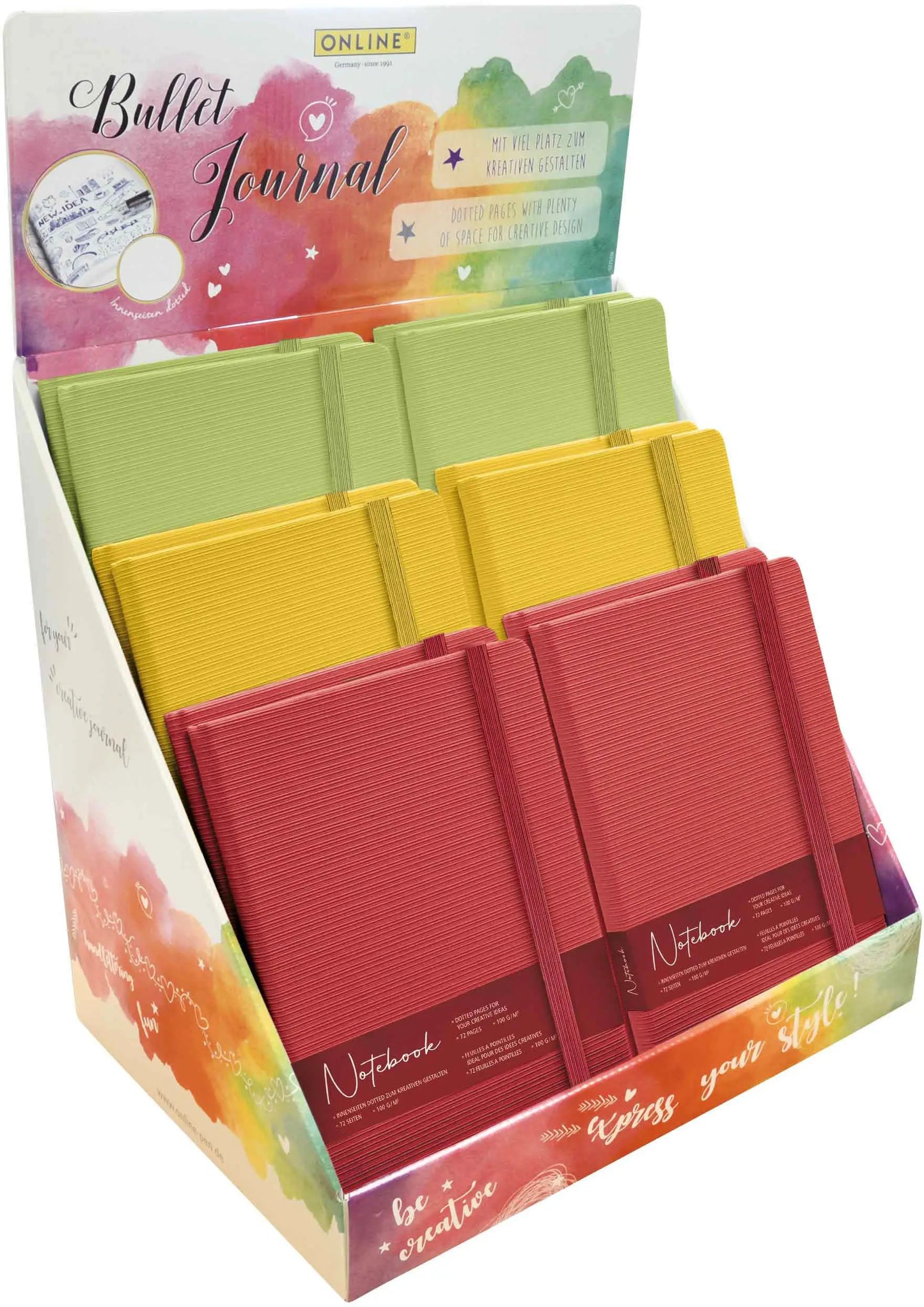 ONLINE Thekendisplay Notizbuch A5 08382/12 Indian Summer Umschlag aus PE Idealshop