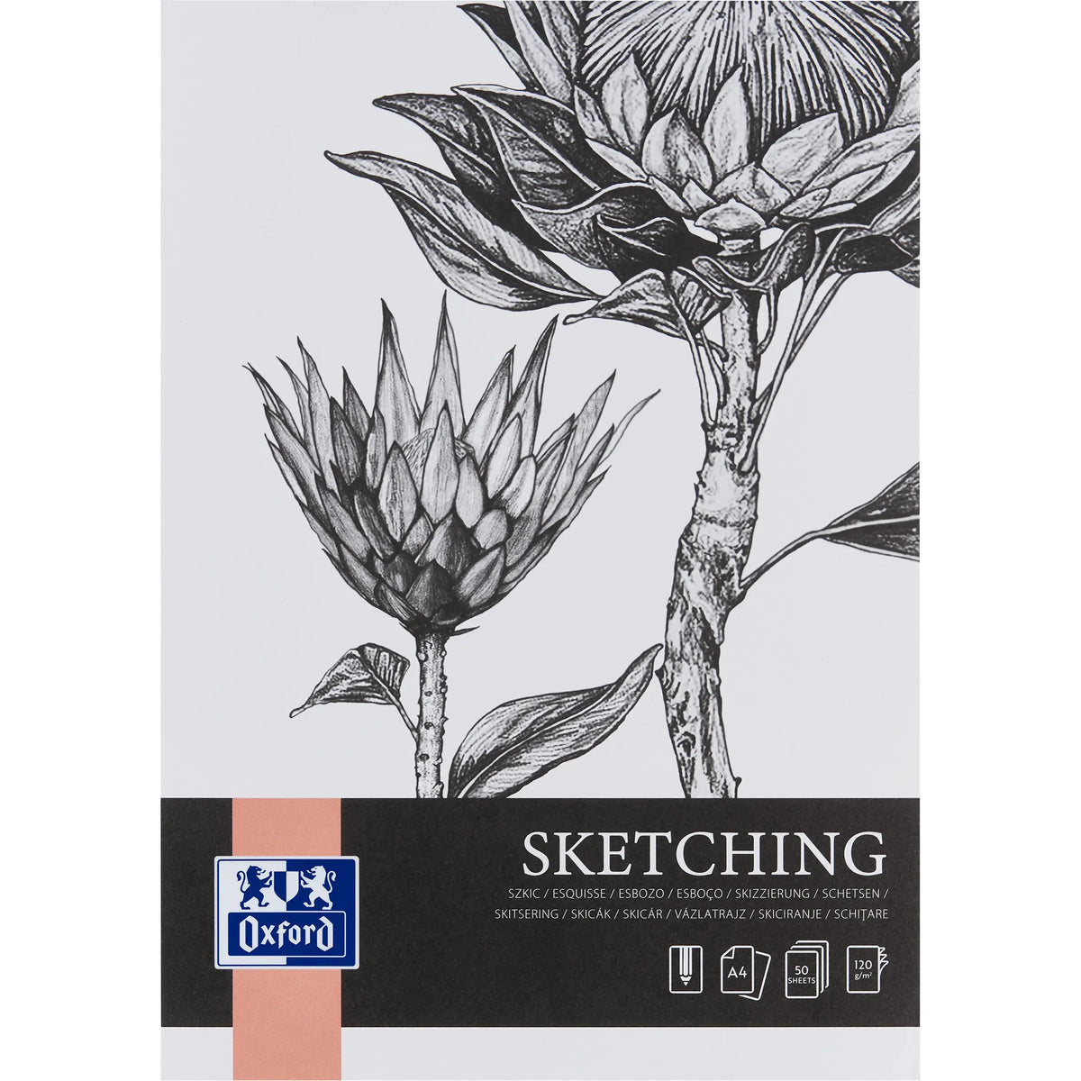OXFORD Art Skizzenblock A4 400166109 blanko, 120g 50 Blatt Idealshop