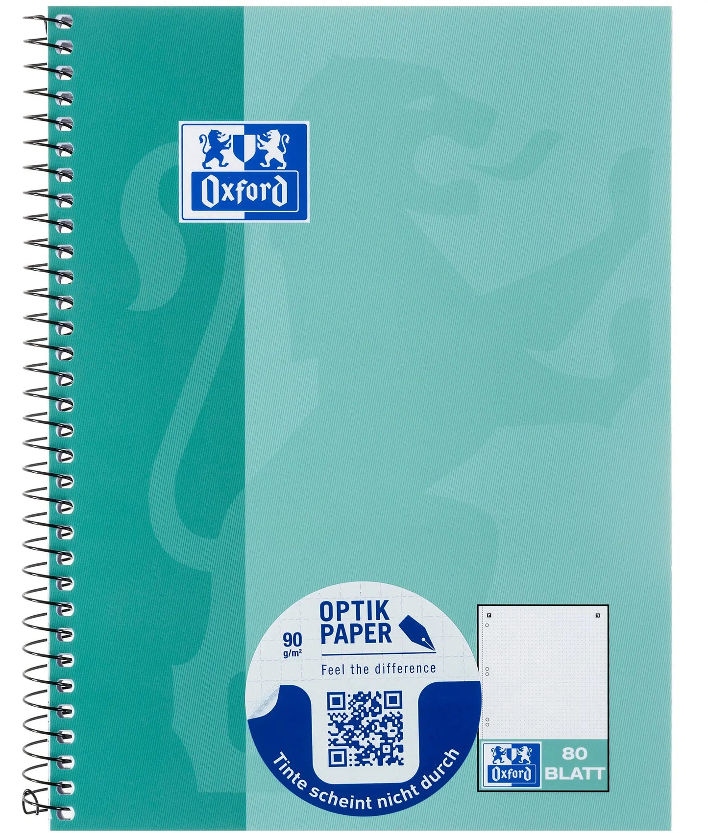 OXFORD Collegeblock SCRIBZEE A5+ 400132392 dotted, grünblau 80 Blatt Idealshop