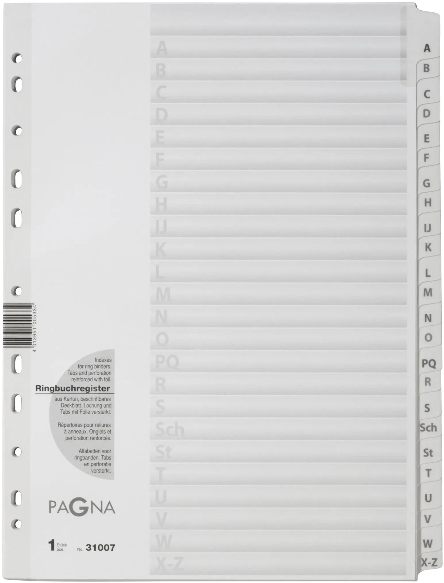 PAGNA Kartonregister A4 31007/08 weiss A-Z 24-teilig Idealshop