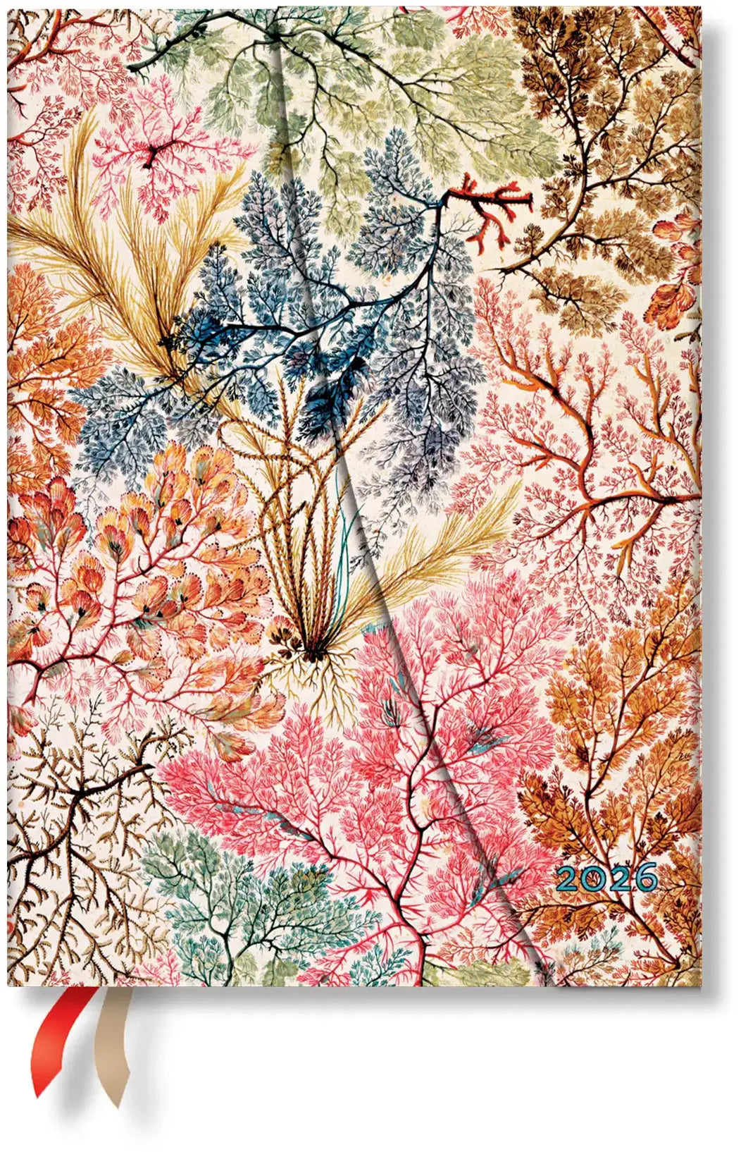 PAPERBLANKS Agenda Anémone 2026 DF0910-9 1W/2S HOR Midi HC FR 13x18cm Idealshop
