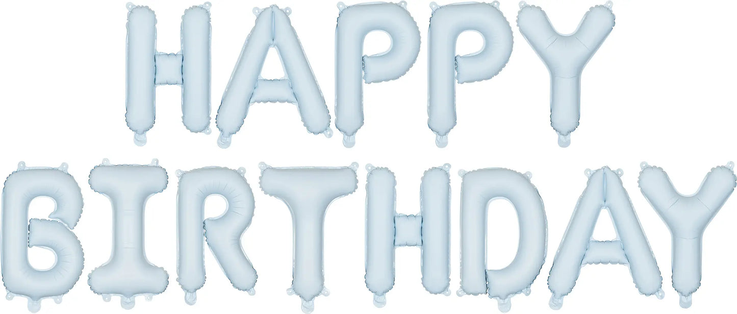 PARTYDECO Folienballon 340x35cm FB6T-001J Happy Birthday hellblau Idealshop