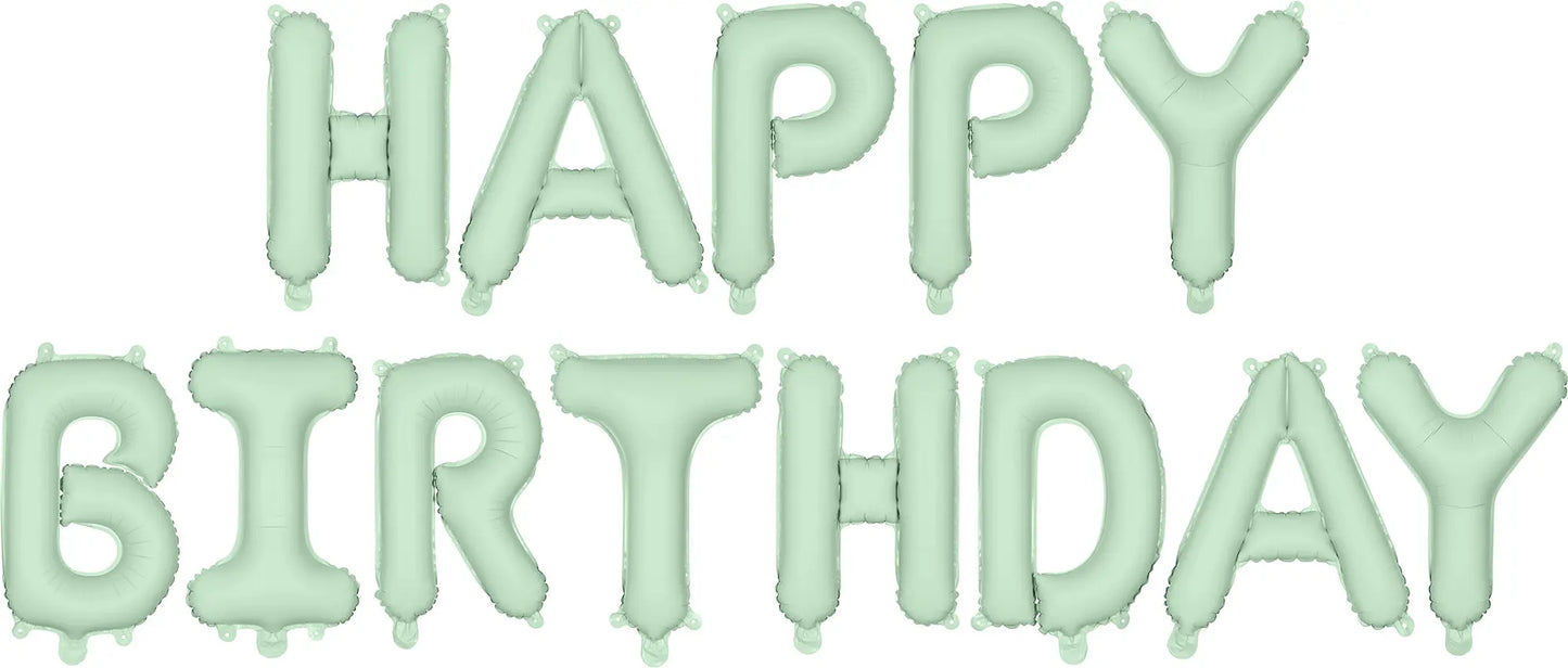 PARTYDECO Folienballon 340x35cm FB6T-012 Happy Birthday hellgrün Idealshop
