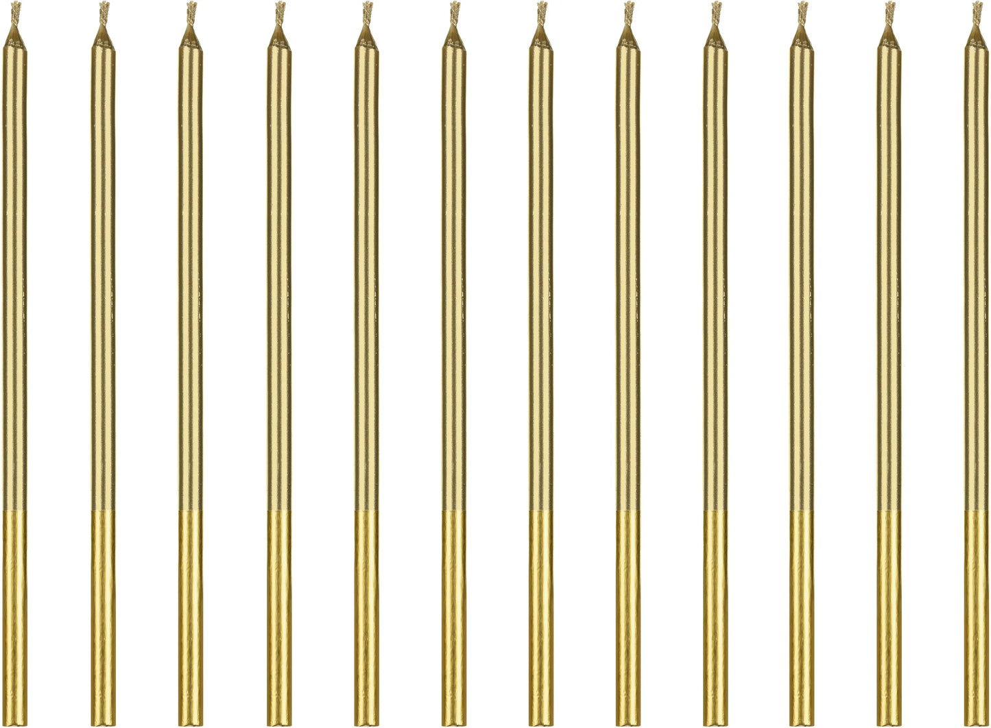 PARTYDECO Geburtstagskerzen 14cm SCD-4-019 gold 12 Stück Idealshop