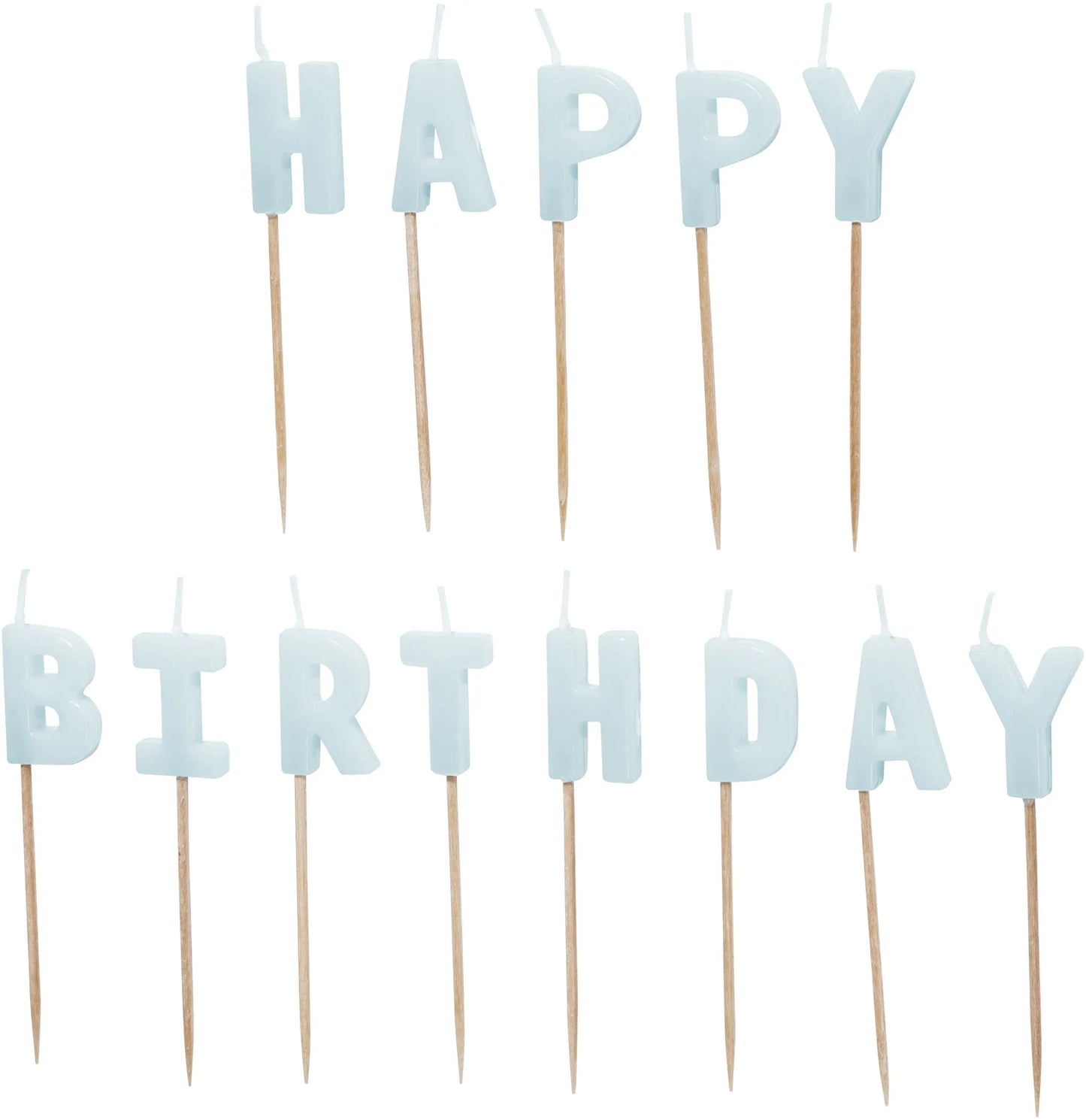 PARTYDECO Kerzen Happy Birthday SCS-13-011J hellblau Idealshop