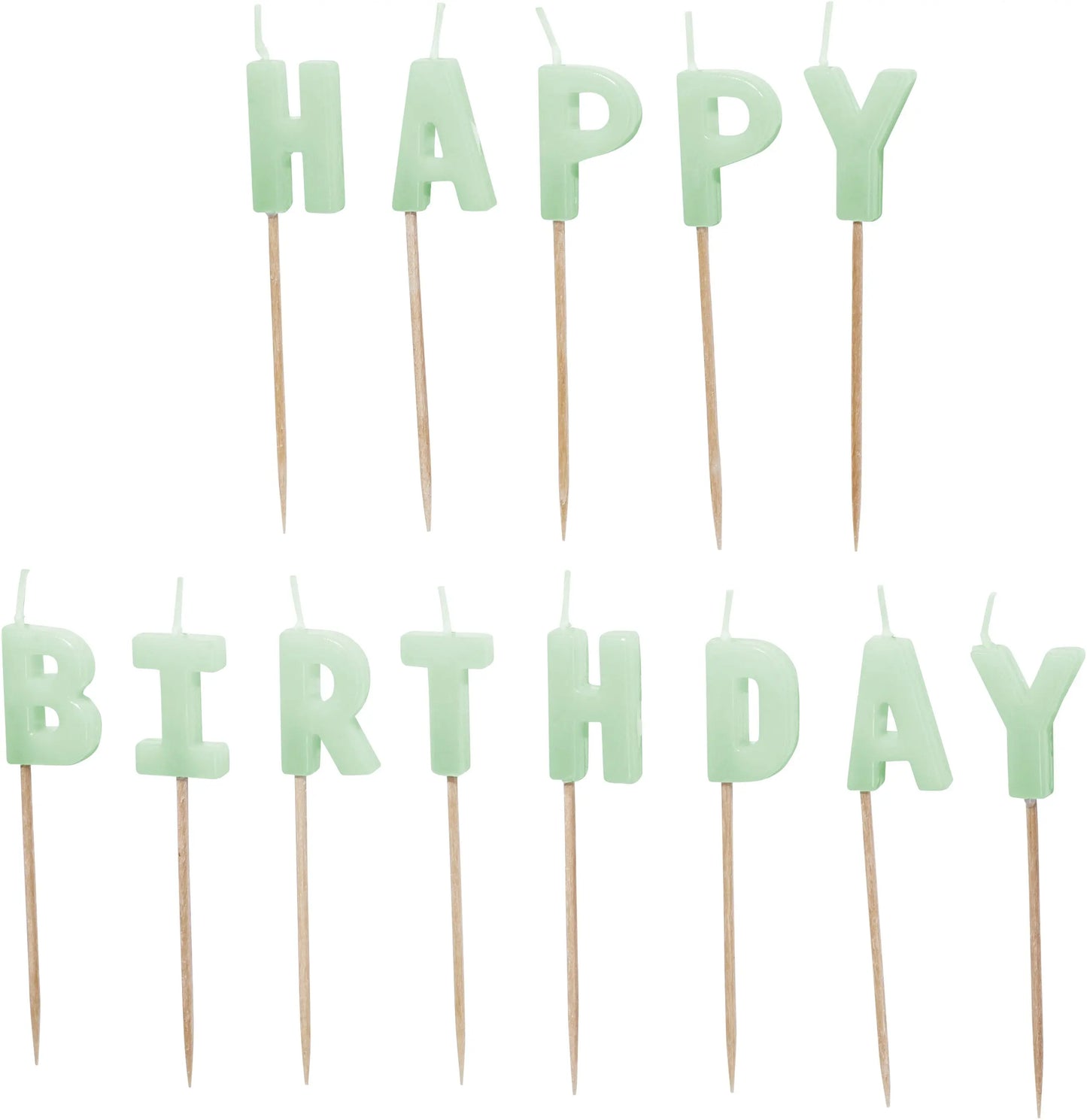 PARTYDECO Kerzen Happy Birthday SCS-13-102 hellgrün Idealshop