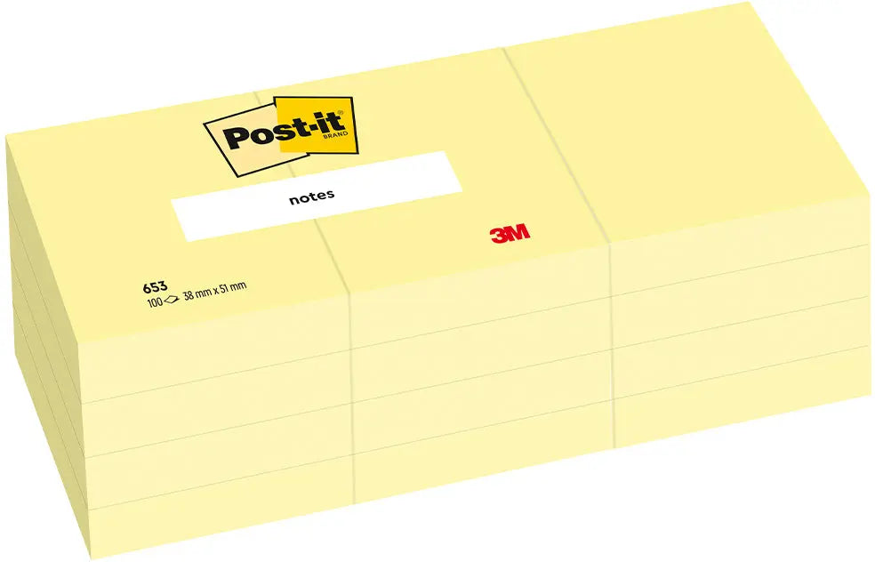 POST-IT Block 38x51mm 653Y gelb/100 Blatt 4x3 Stück Idealshop