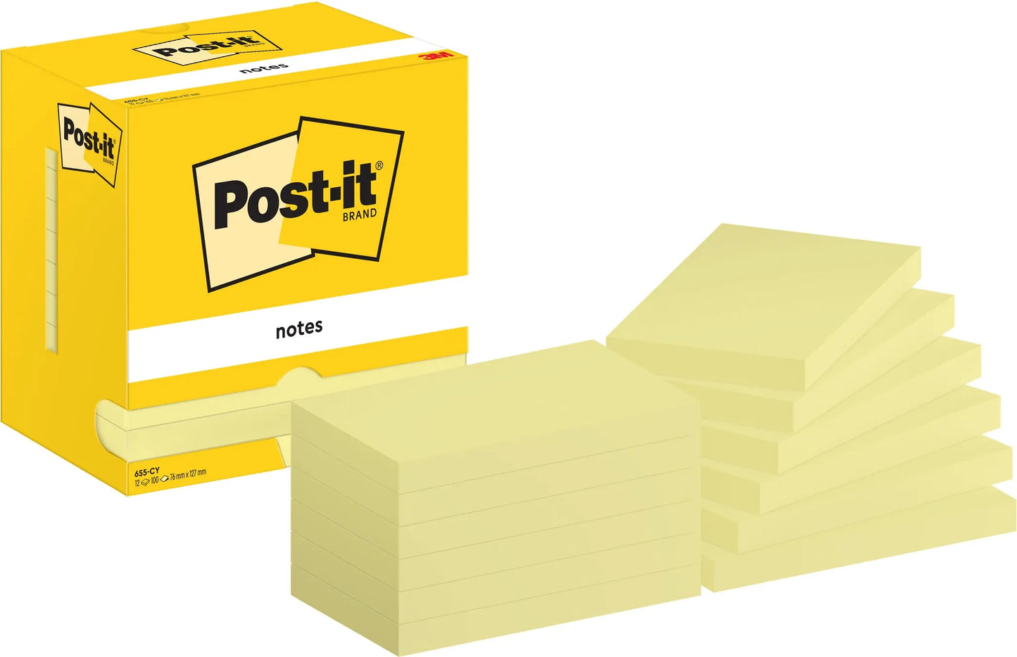POST-IT Block 76x127mm 655 CY Gelb 12x100 Blatt Idealshop