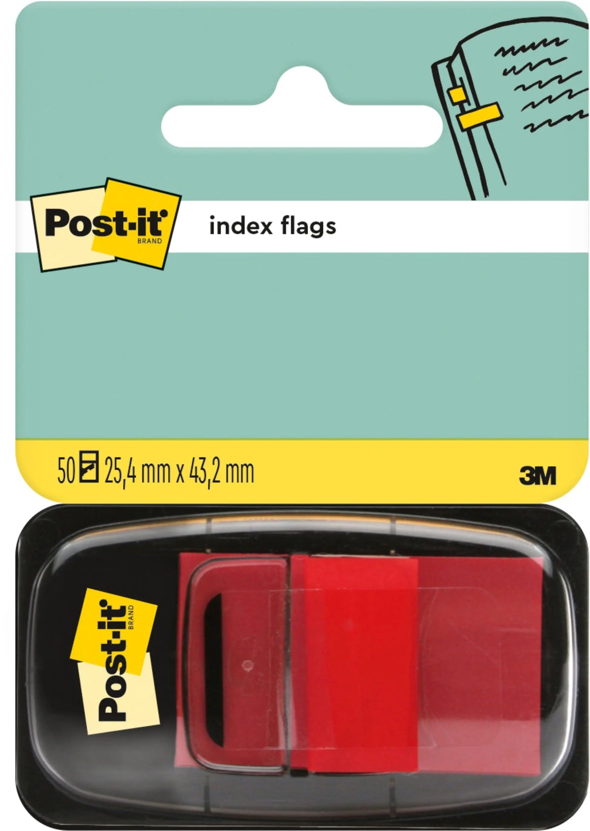 POST-IT Index Tabs 25,4x43,2mm 680-1 rot/50 Tabs Idealshop