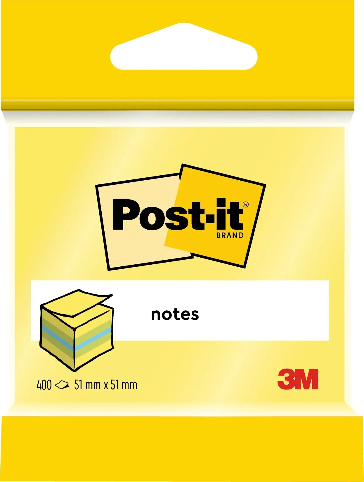 POST-IT Mini Cube 51x51mm 2012-L neon lemon 400 Blatt Idealshop