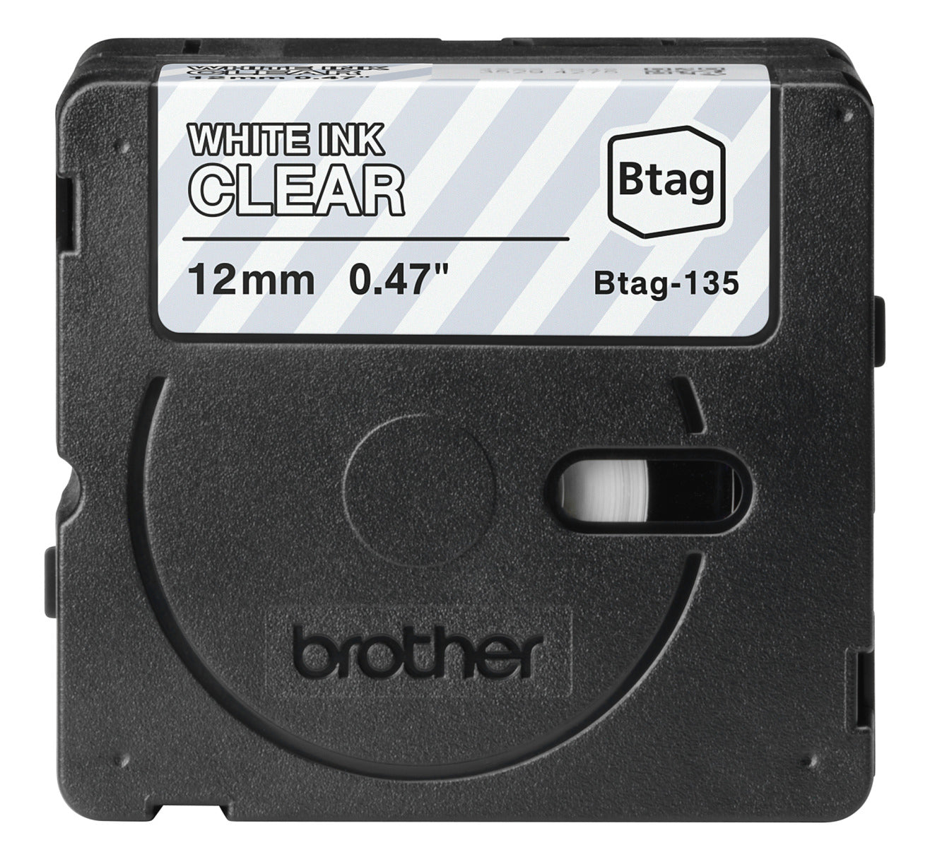 PTOUCH Band weiss/transp. n.laminiert BTAG-135 PT-N10/N20/N25BT 12 mm Idealshop