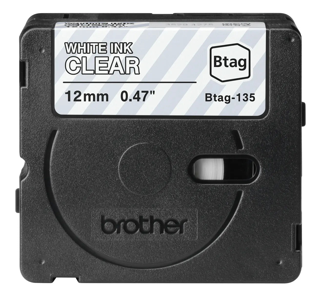 PTOUCH Band weiss/transp. n.laminiert BTAG-135 PT-N10/N20/N25BT 12 mm Idealshop