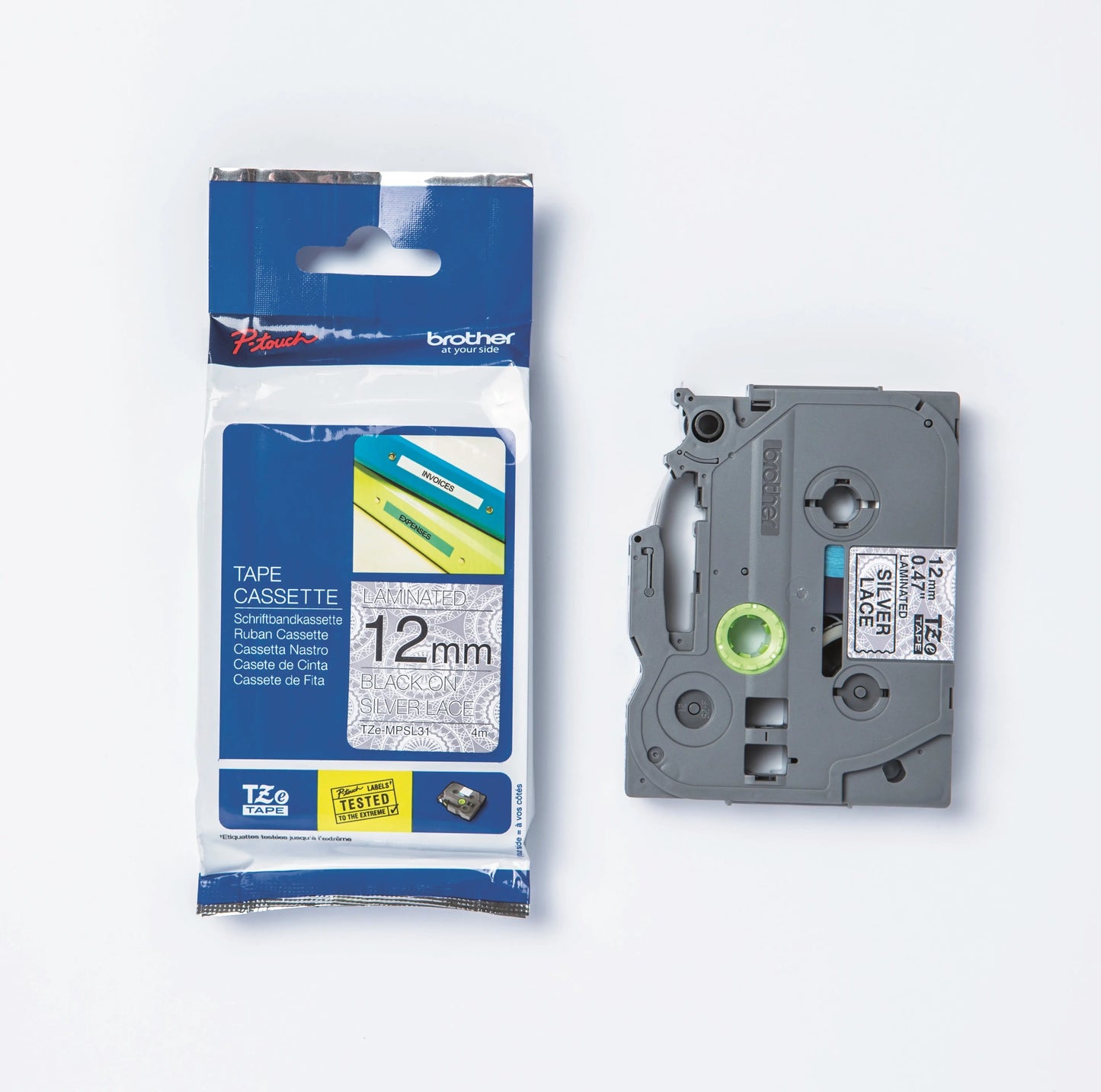 PTOUCH Band, laminiert schw/silber Idealshop