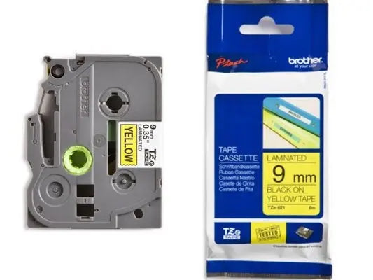 PTOUCH Band, laminiert schwarz/gelb TZe-621 PT-1280VP 9 mm Idealshop